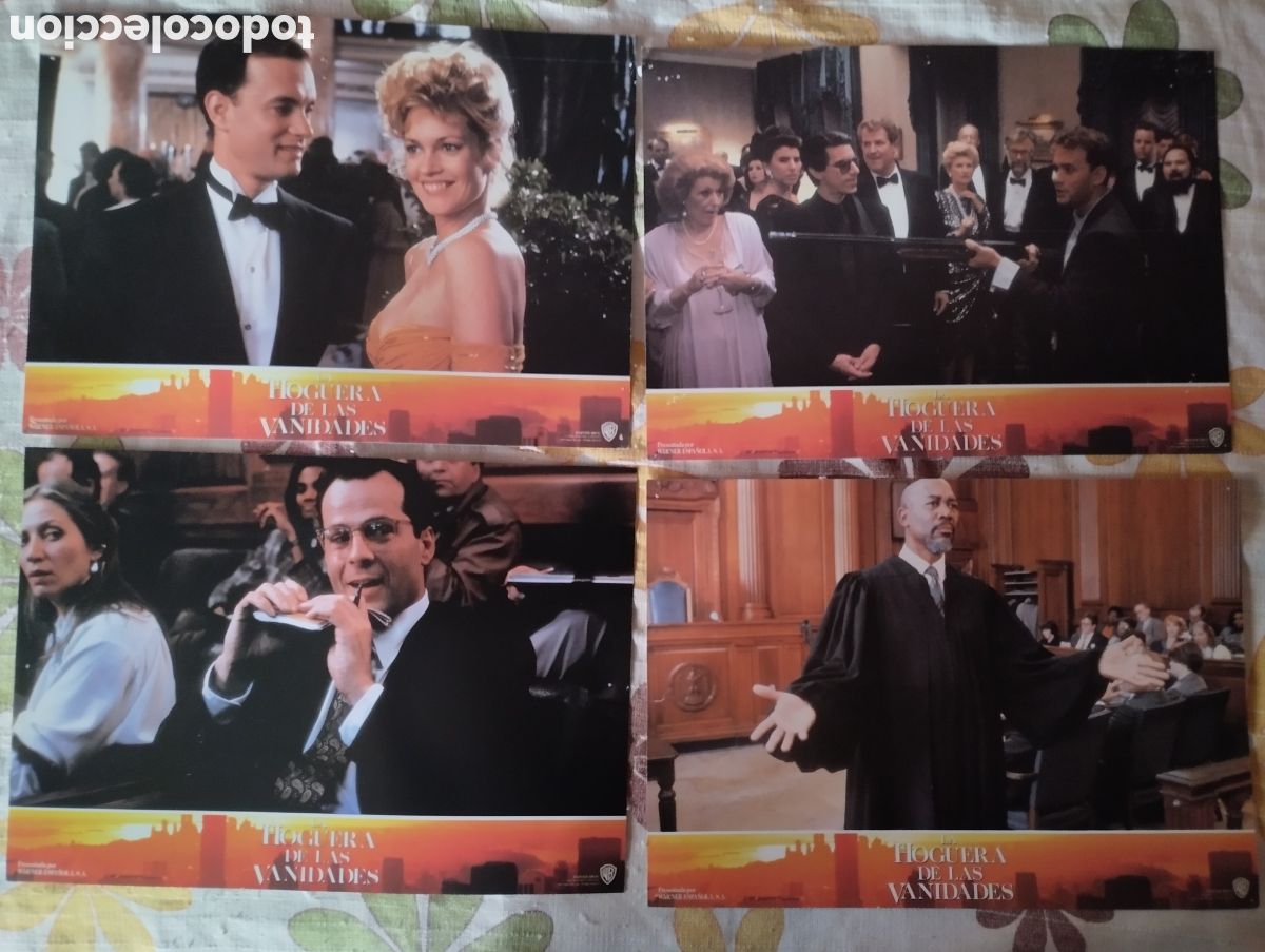 Cine: 12 FOTOCROMOS - LA HOGUERA DE LAS VANIDADES - SET COMPLETO