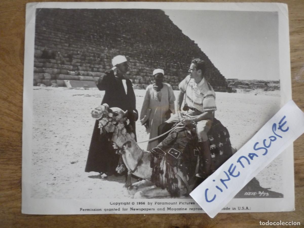 Cine: charlton heston - foto original b/n - los diez mandamientos The Ten Commandments rodaje egipto