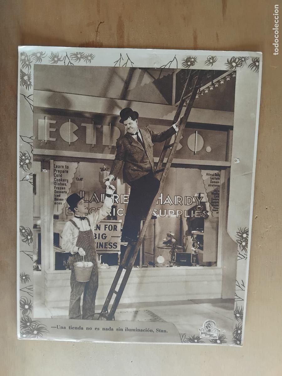 Cine: STAN LAURELY OLIVER HARDY FOTOCROMO ORIGINAL ESPA&Ntilde;OL