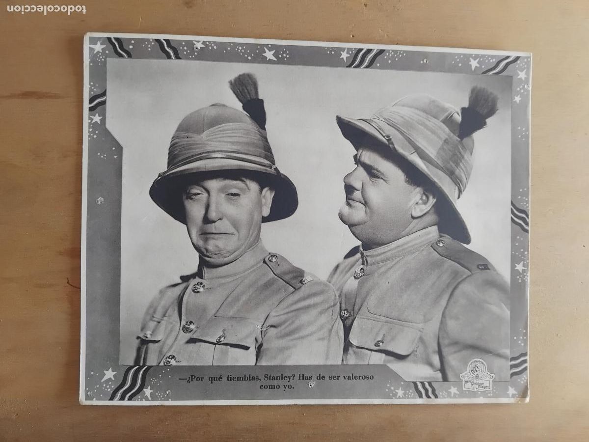 Cinema: STAN LAUREL Y OLIVER HARDY FOTOCROMO ORIGINAL ESPA&Ntilde;OL