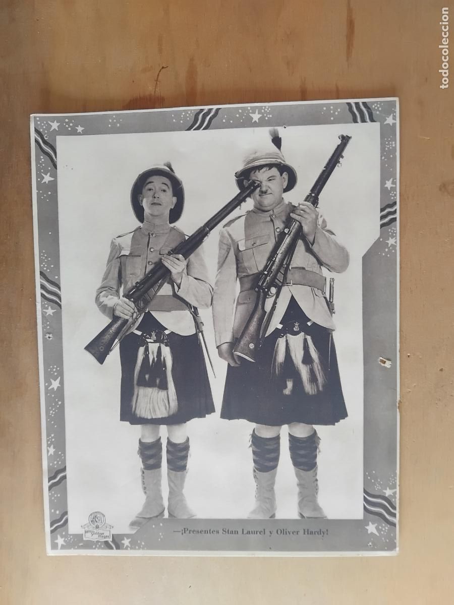 Cinema: STAN LAUREL Y OLIVER HARDY FOTOCROMO ORIGINAL ESPA&Ntilde;OL