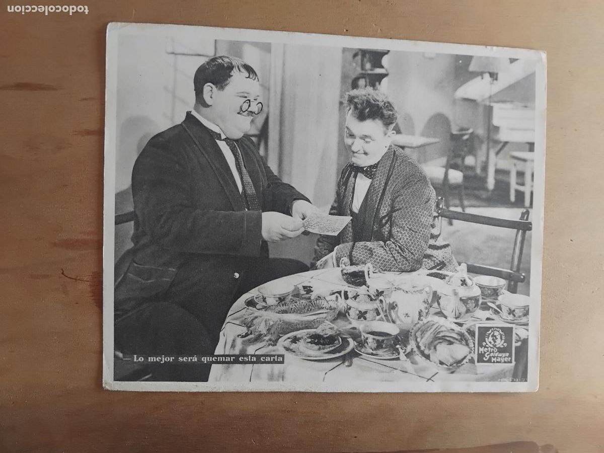 Cinema: STAN LAUREL Y OLIVER HARDY FOTOCROMO ORIGINAL ESPA&Ntilde;OL