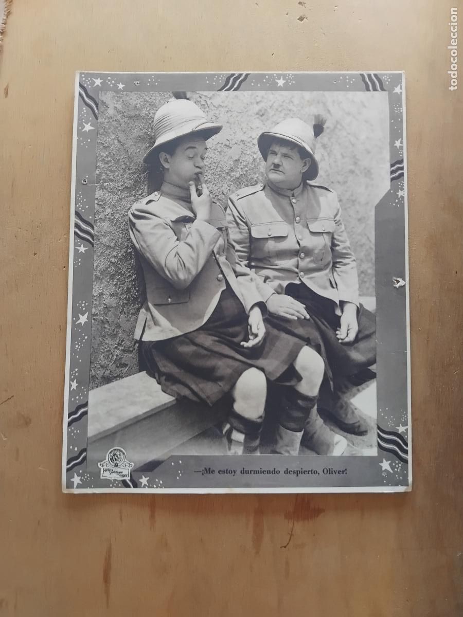 Cinema: STAN LAUREL Y OLIVER HARDY FOTOCROMO ORIGINAL ESPA&Ntilde;OL. METRO GOLDWYN MAYER