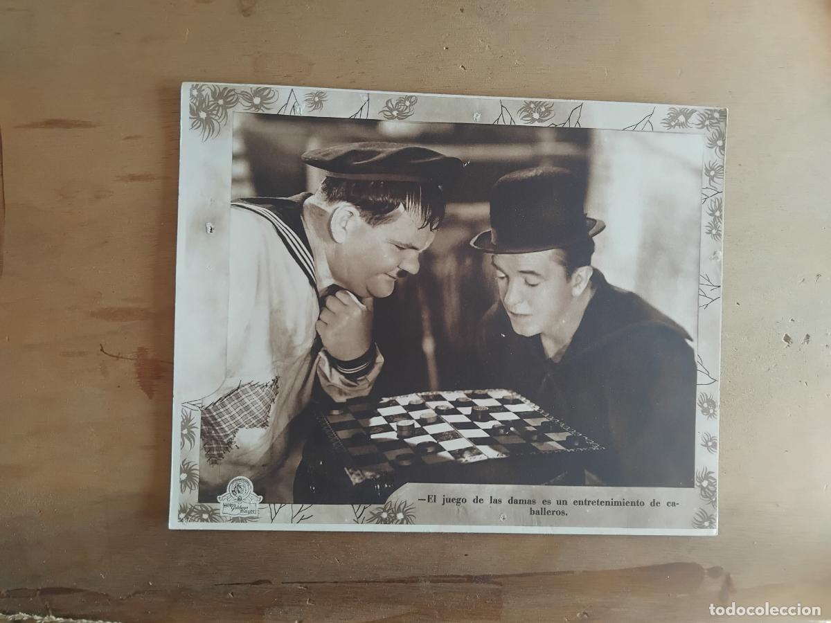 Cinema: STAN LAUREL Y OLIVER HARDY FOTOCROMO ORIGINAL ESPA&Ntilde;OL. METRO GOLDWYN MAYER