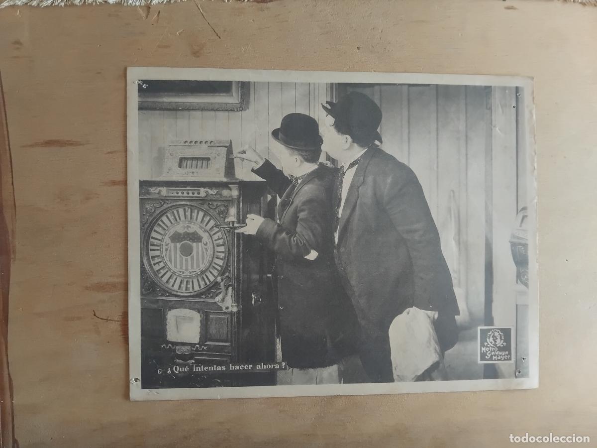 Cinema: STAN LAUREL Y OLIVER HARDY FOTOCROMO ORIGINAL ESPA&Ntilde;OL. METRO GOLDWYN MAYER