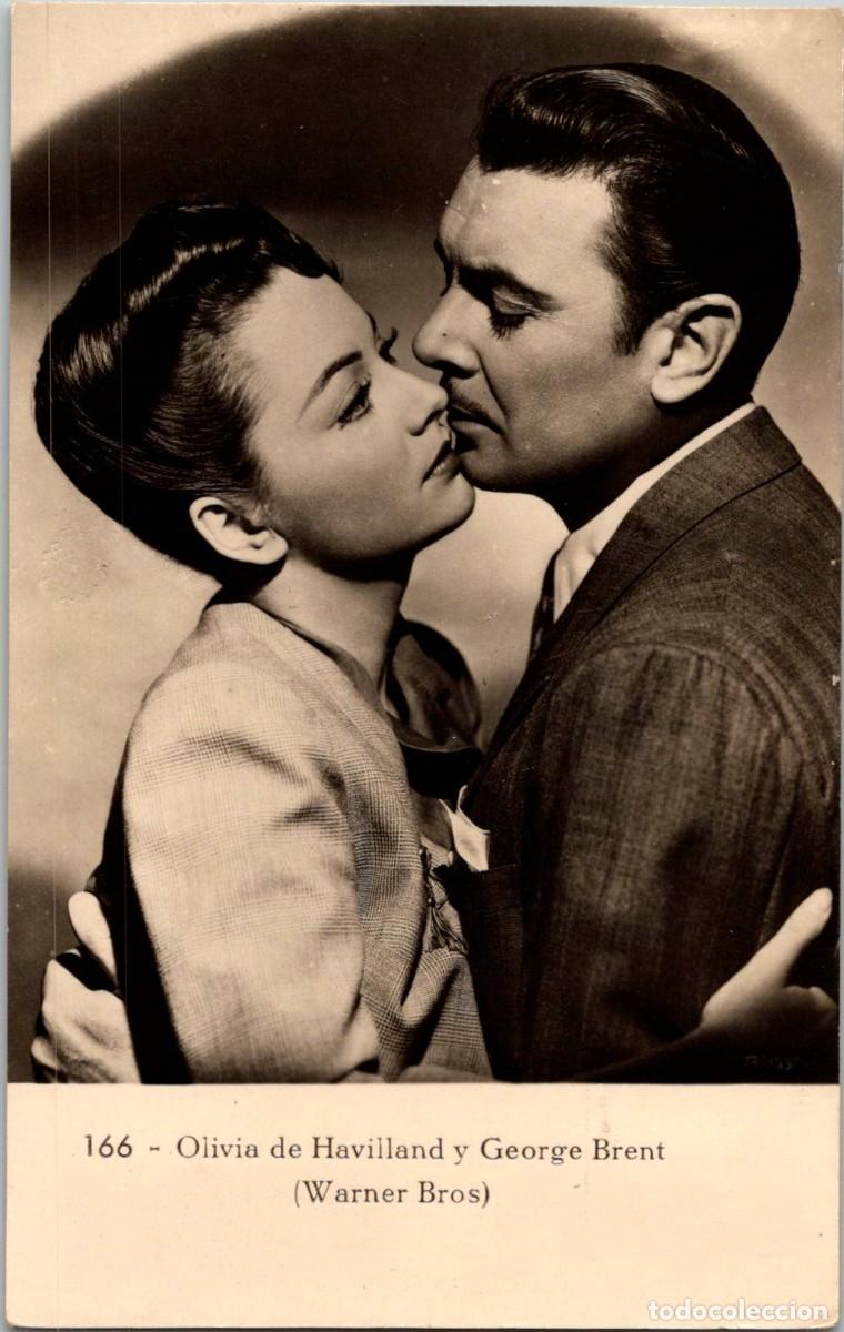 Cine: Olivia de Havilland y George Brent - Warner Bros - C M B 166 - 136x86mm