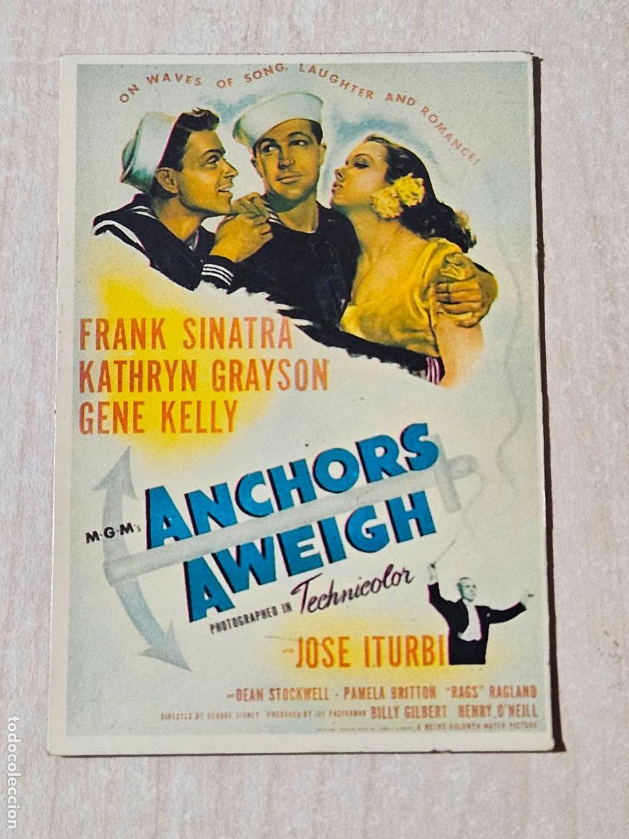 Cine: DE CINE CARTEL DE PEL&Iacute;CULA ANCHORS AWEIGH - CL&Aacute;SICA 1970-80's. Original Coleccionista