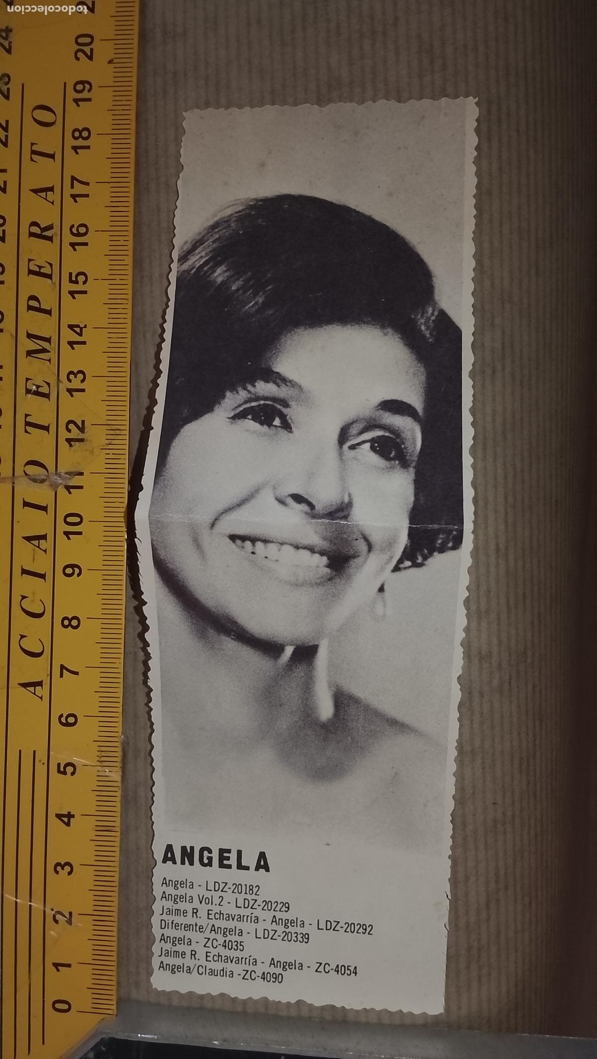 Cine: TROQUELADO MUSICA CANTANTE PAPEL TIPO CROMO A&Ntilde;OS 60 - ANGELA SUAREZ