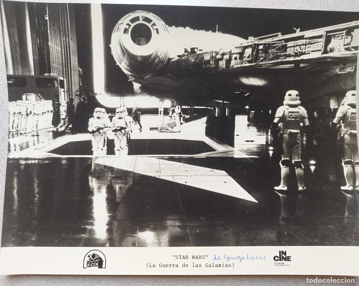 Cine: STAR WARS 1977 Foto Prensa Original Halc&oacute;n Milenario Estrella de la muerte