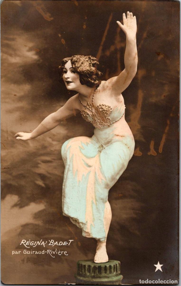 Cine: R&eacute;gina Badet - Guiraud Rivi&egrave;re - Etoile - Serie N. 4-4271 - Coloreada - 139x88mm-Postal de Escultura