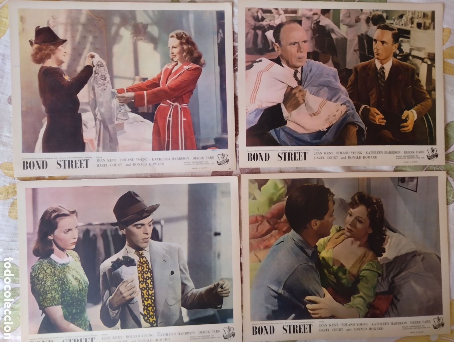 Cine: 8 LOBBY CARDS DE REINO UNIDO - BOND STREET 1948