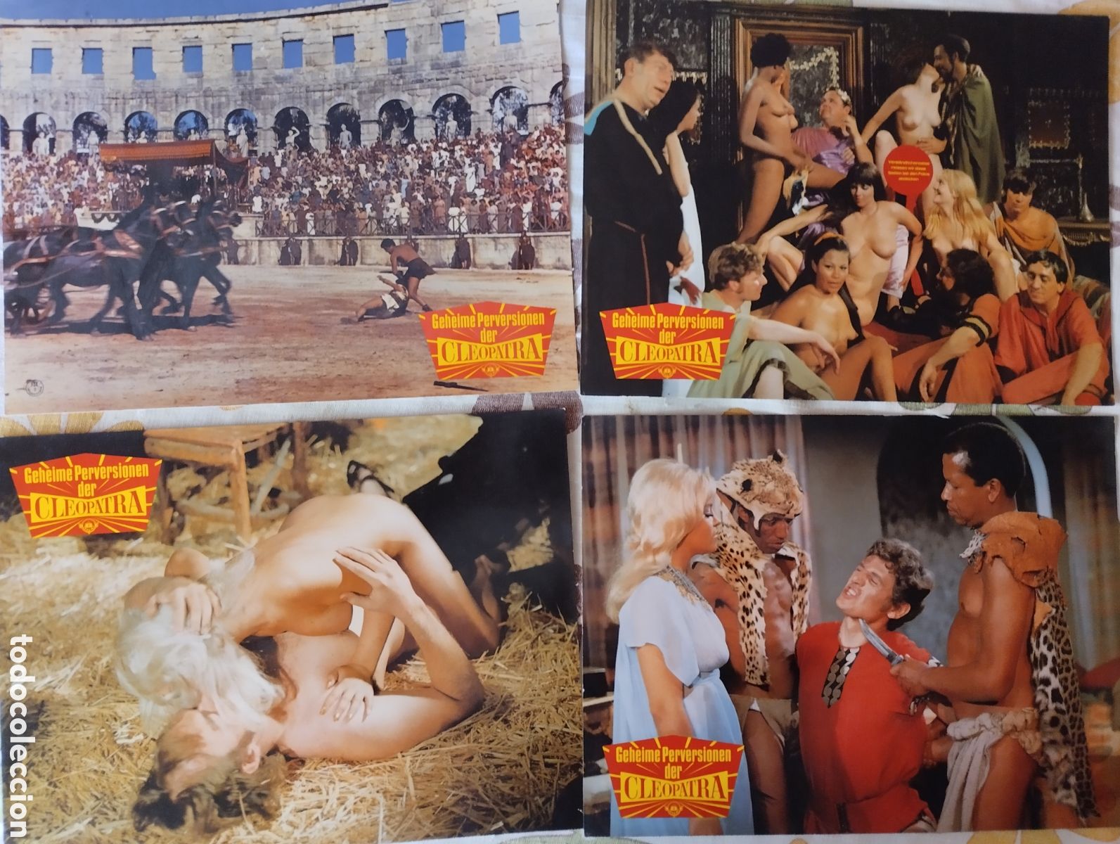 Cine: 12 LOBBY CARDS DE ALEMANIA 40 x 30 - GEHEIME PERVERSIONEN DER CLEOPATRA 1970