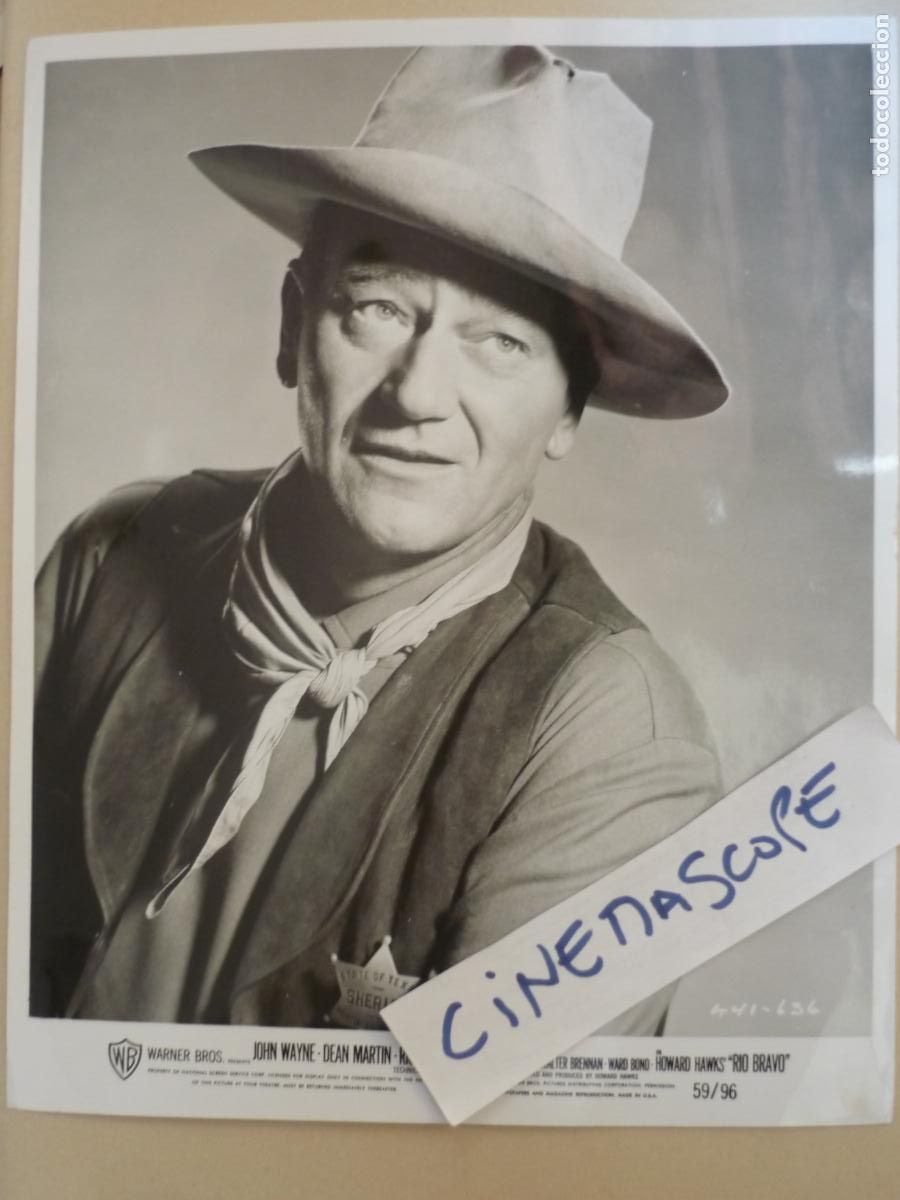 Cine: john wayne - foto original b/n - rio bravo - howard hawks film