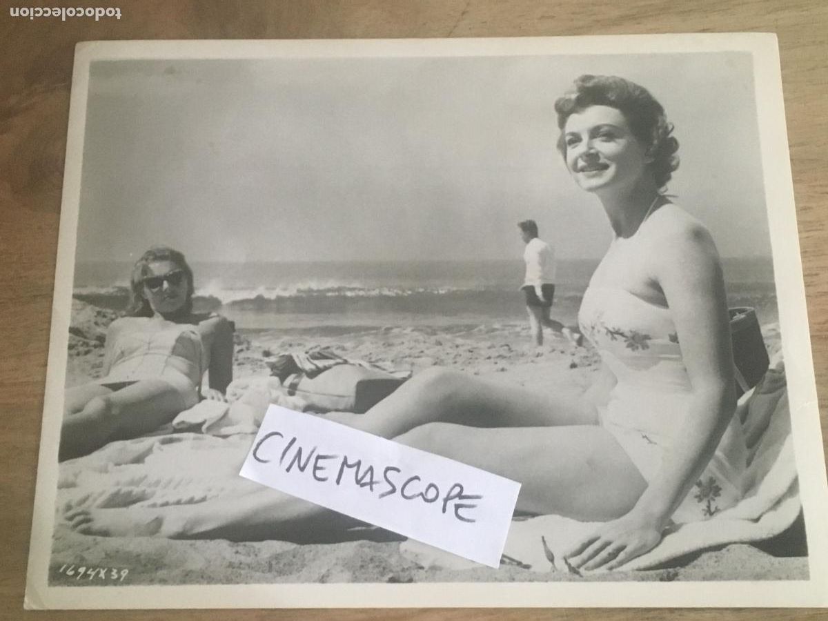 Cine: deobrah kerr rodaje te y simpatia en la playa foto original antigua