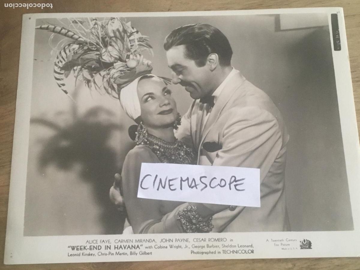 Cine: carmen miranda cesar romero a la habana me voy week-end in havana foto original antigua