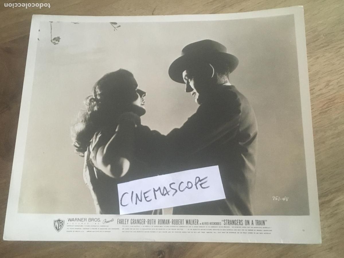 Cine: extra&ntilde;os en un tren ruth roman robert walker alfred hitchcock foto original antigua