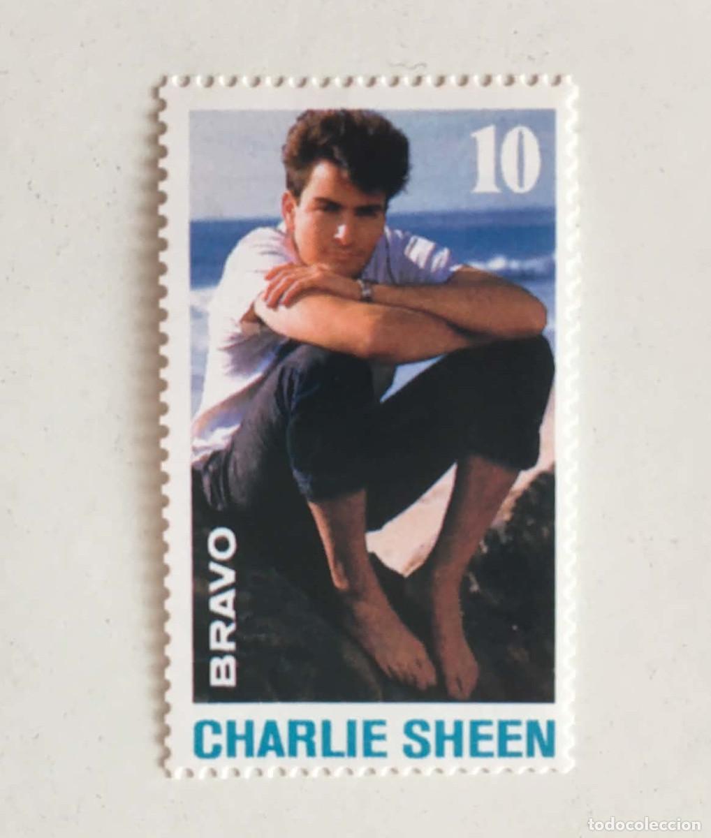 Cine: Charlie Sheen Vintage Stamp - Bravo Magazine Germany Movie TV