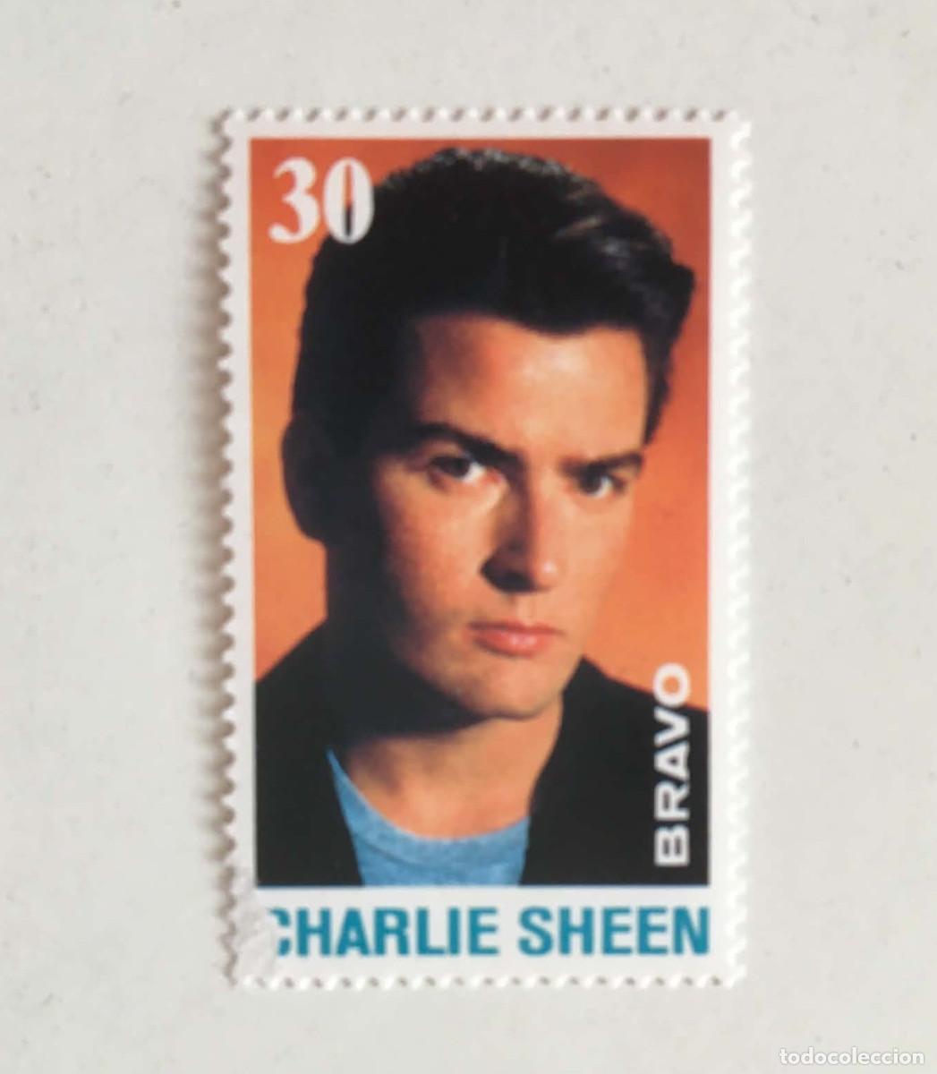 Cine: Charlie Sheen Vintage Stamp - Bravo Magazine Germany Movie TV Hollywood