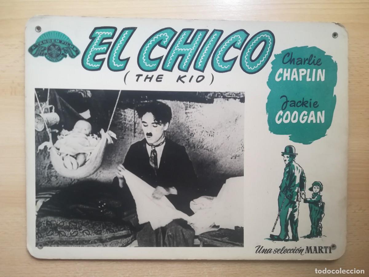 Cine: Fotocromo de cart&oacute;n duro original El chico, de Charles Chaplin. A- Tandem Films. Barcelona.