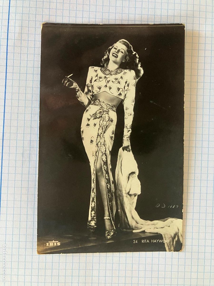 Cine: RITA HAYWORTH - ANTIGUA POSTAL CINE ORIGINAL