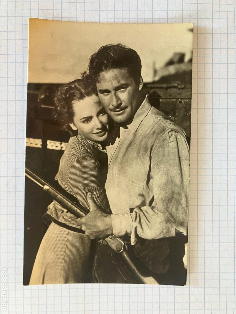Cine: OLIVIA DE HAVILLAND ERROL FLYNN - ANTIGUA POSTAL CINE ORIGINAL
