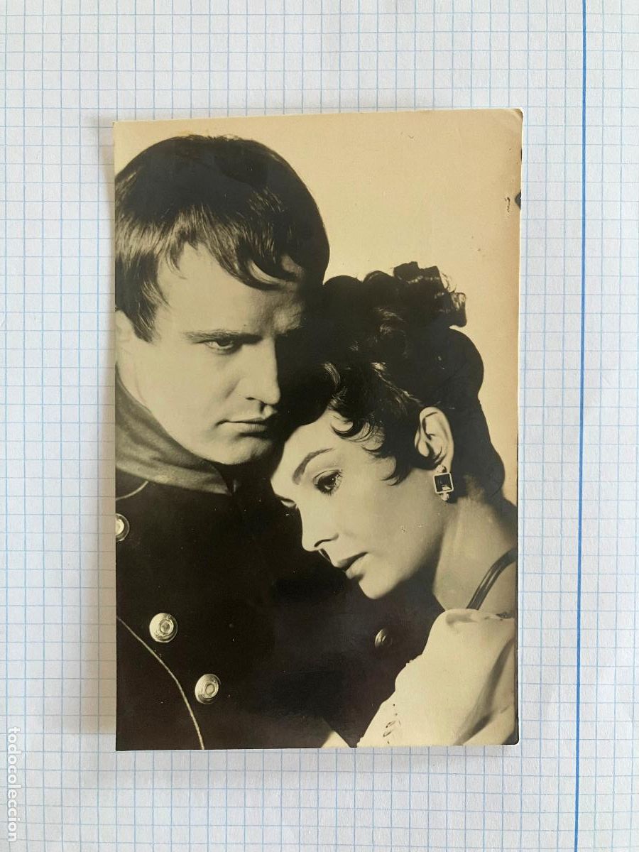 Cine: MARLON BRANDO JEAN SIMMONS - ANTIGUA POSTAL CINE ORIGINAL