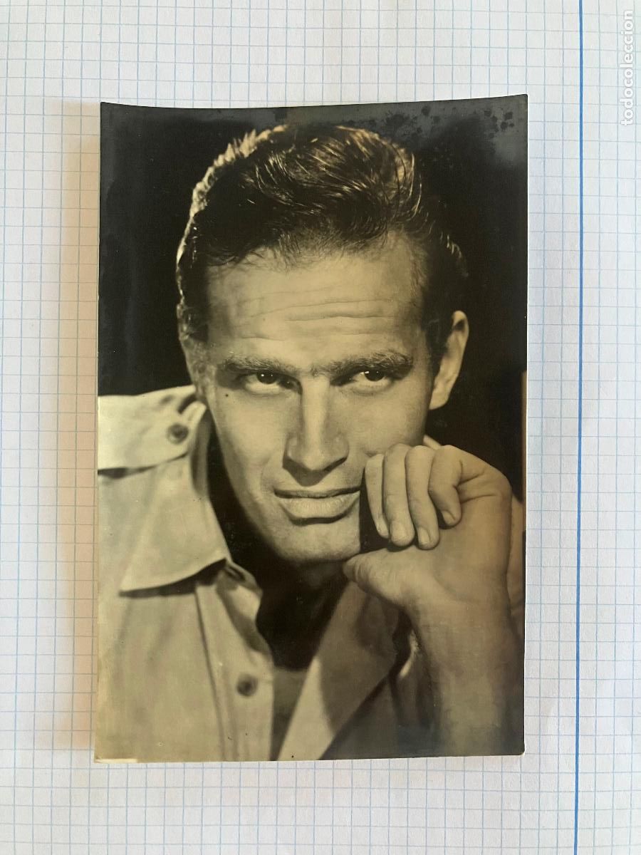Cine: CHARLTON HESTON - ANTIGUA POSTAL CINE ORIGINAL