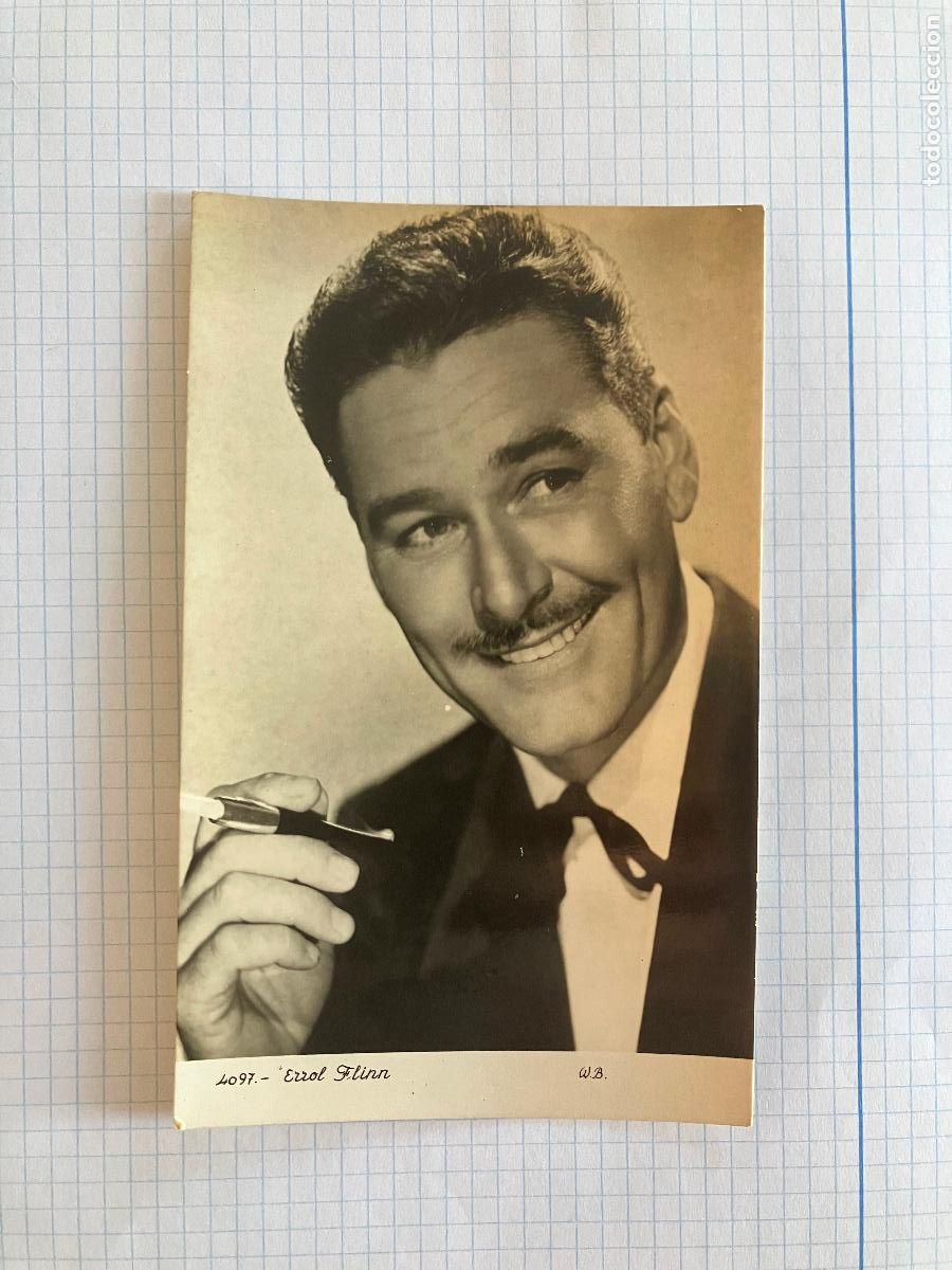 Cine: ERROL FLYNN - ANTIGUA POSTAL CINE ORIGINAL