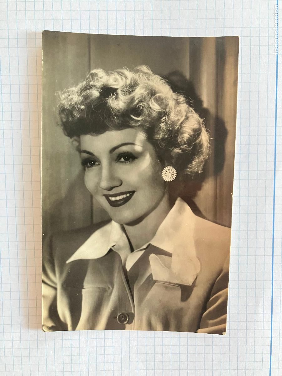 Cine: CLAUDETTE COLBERT - ANTIGUA POSTAL CINE ORIGINAL