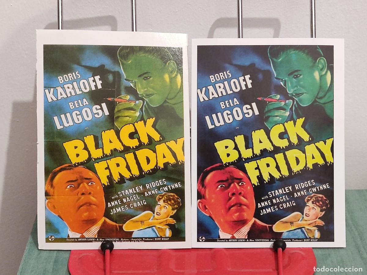 Cine: Viernes 13 (Black Friday) 1940 . 2 Fichas revista Accion cine