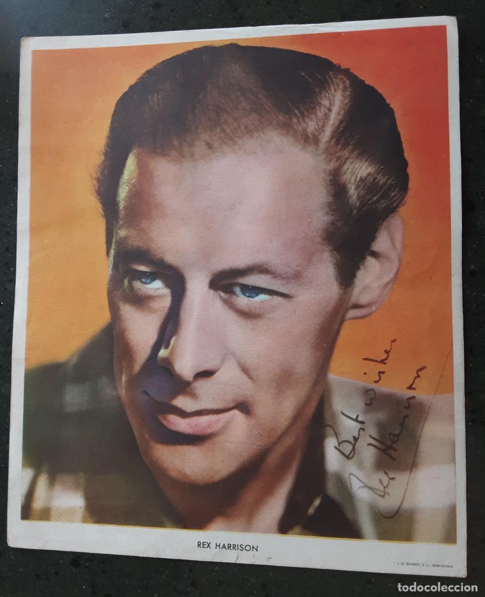 Cine: REX HARRISON, FOTOGRAFIA A TODO COLOR CON FIRMA IMPRESA.