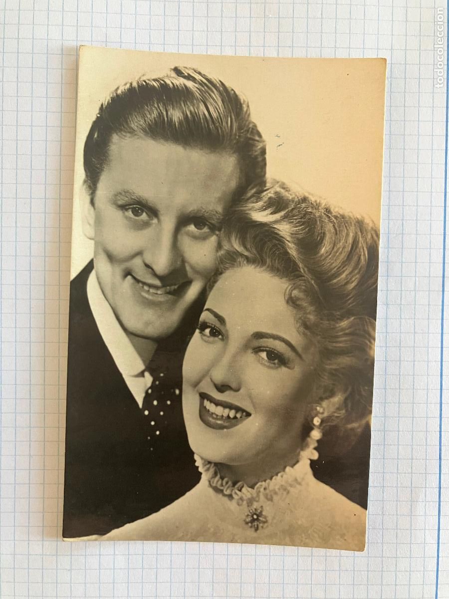 Cine: KIRK DOUGLAS LINDA DARNELL - ANTIGUA POSTAL CINE ORIGINAL
