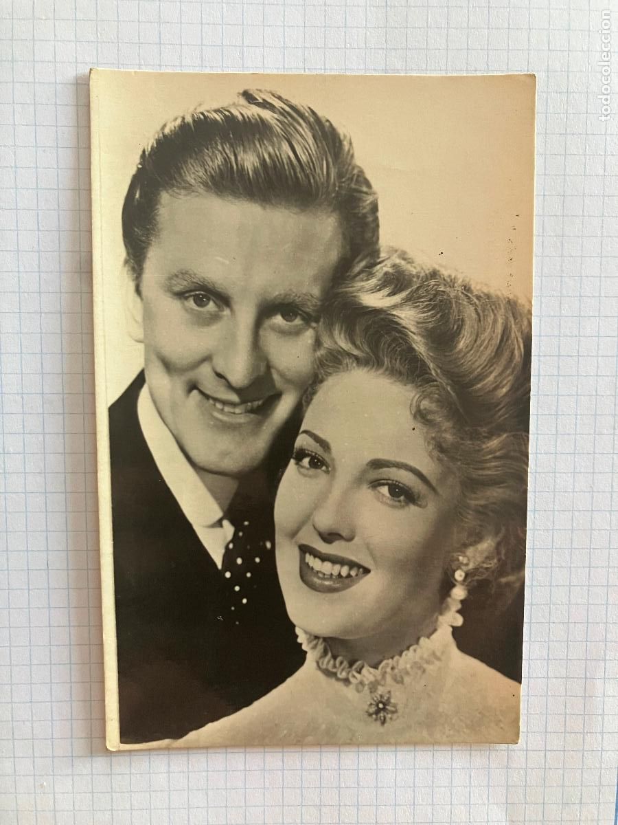 Cine: KIRK DOUGLAS LINDA DARNELL - ANTIGUA POSTAL CINE ORIGINAL