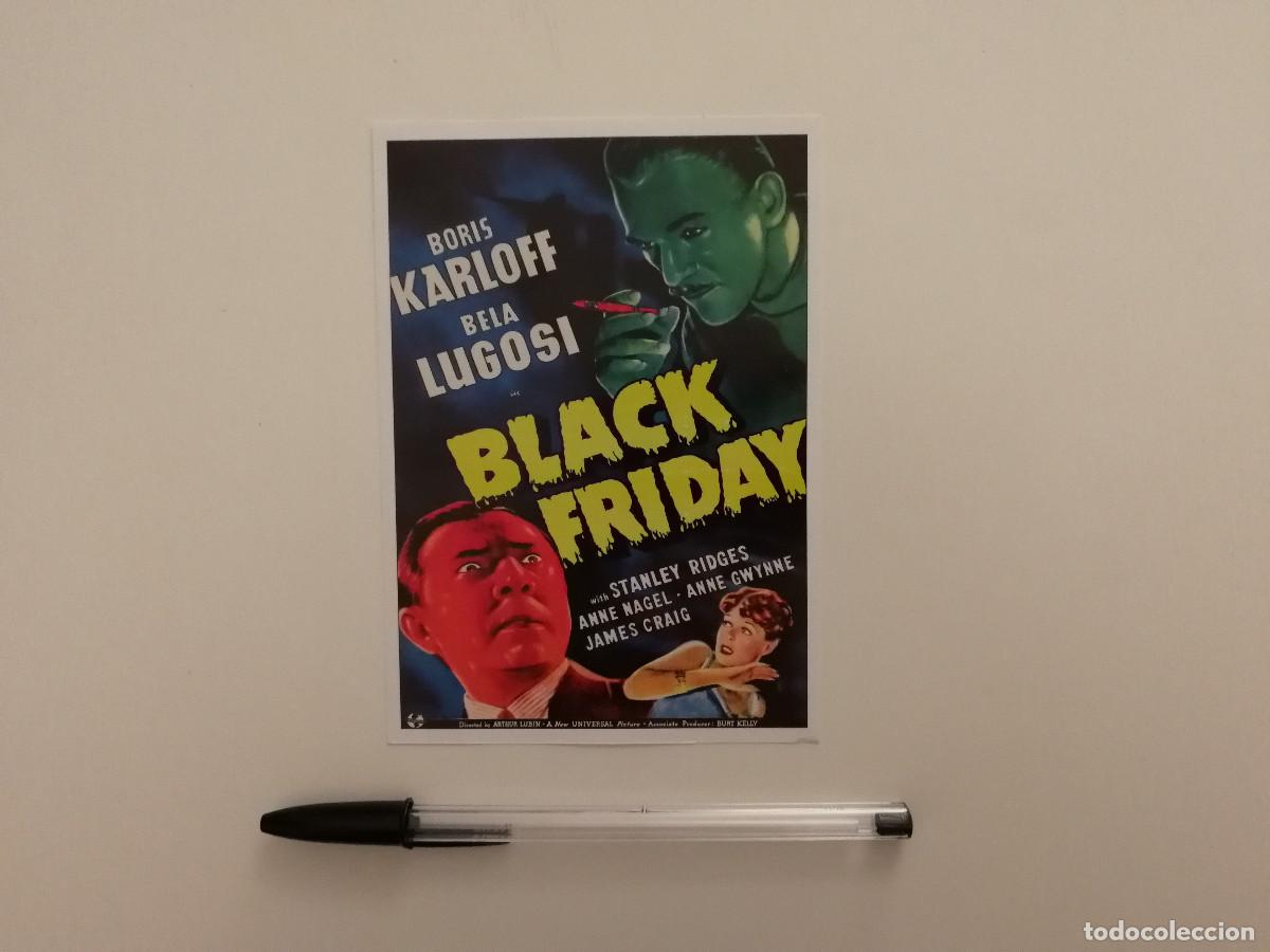 Cine: FICHA COLECCIONABLE 10*15 - BLACK FRIDAY - BELA LUGOSI - TERROR - BORIS KARLOFF