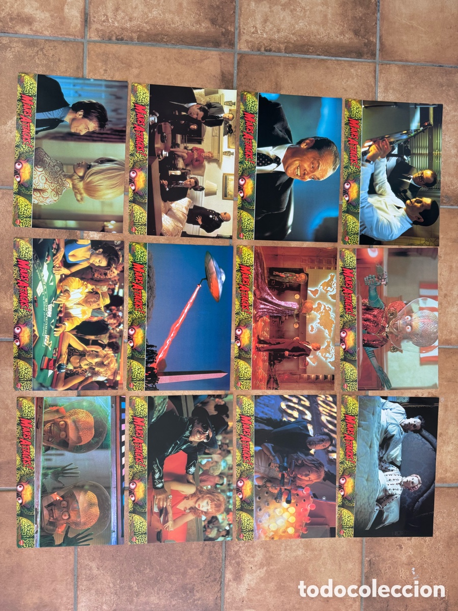 Cine: MARS ATTACKS TIM BURTON MICHAEL J. FOX SET COMPLETO 12 FOTOCROMOS ORIGINAL ESTRENO