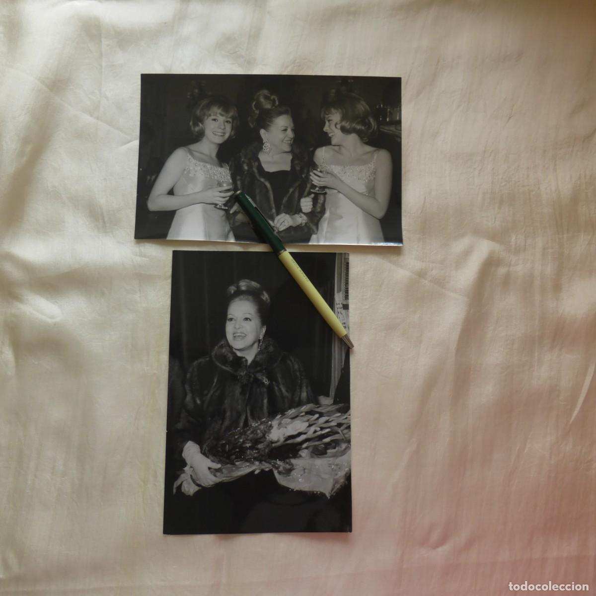 Cine: DOS FOTOGRAFIAS ORIGINALES ACTRIZ ISABEL GARCES CON PILI Y MILI CINE ESPA&Ntilde;OL CIRCA 1964