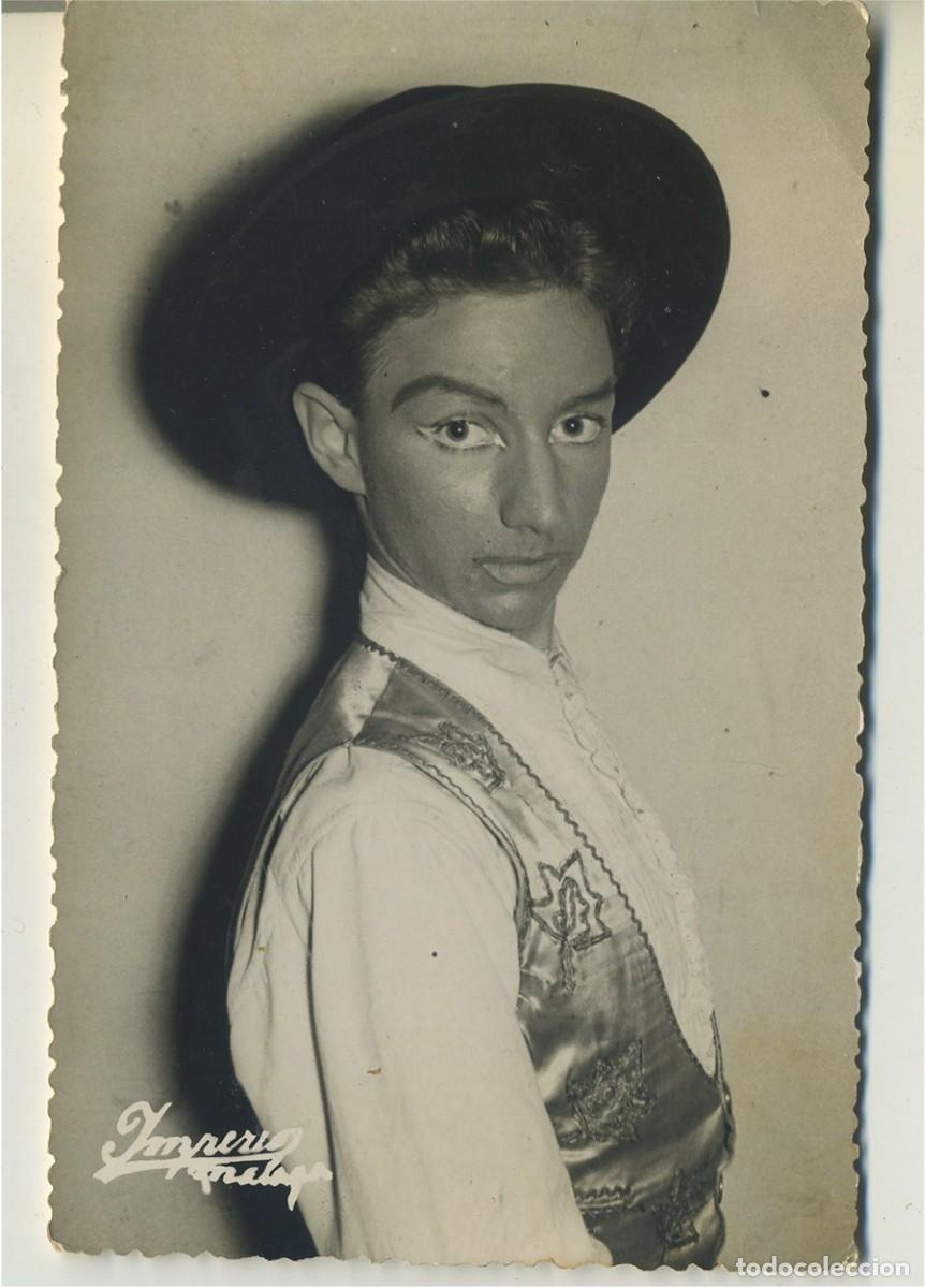 Cine: ANTIGUA POSTAL RETRATO DE ARTISTA CON SOMBRERO CORDOBES FOTOGRAFO IMPERIO MALAGA A IDENTIFICAR (3)