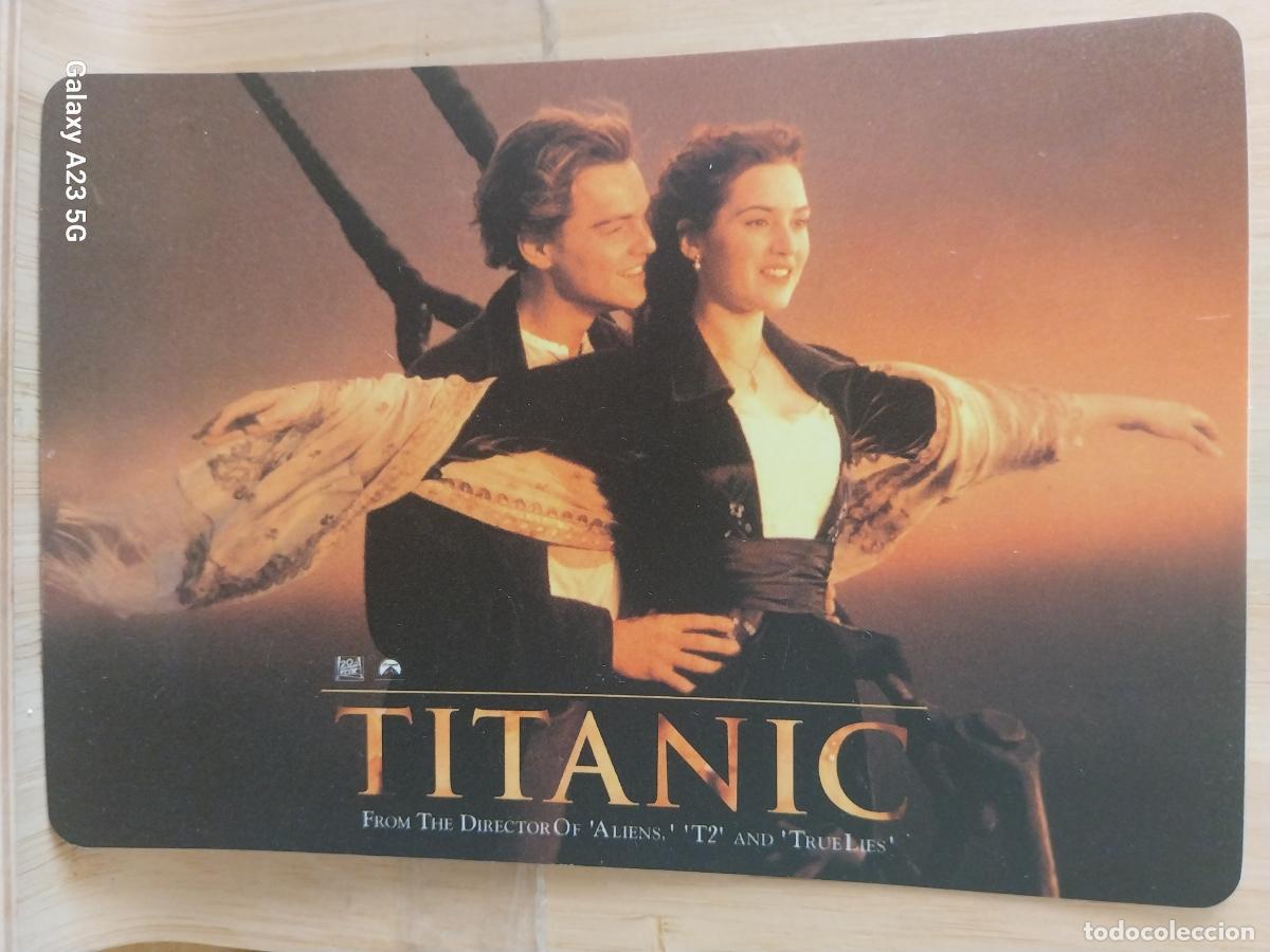 Cine: TITANIC DICAPRIO WINSLET TARJETA PROMOCIONAL TAMA&Ntilde;O POSTAL PLASTICO *********