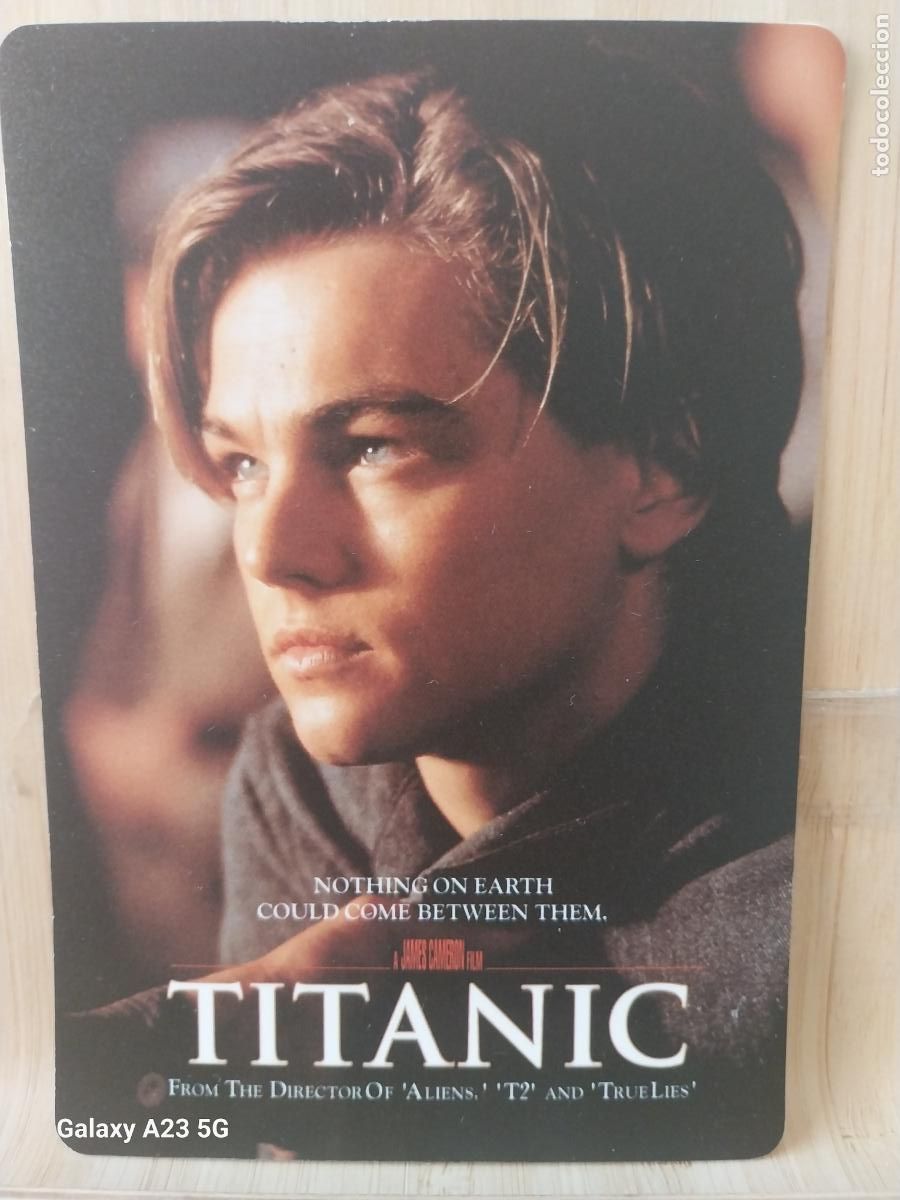 Cine: TITANIC DICAPRIO WINSLET TARJETA PROMOCIONAL TAMA&Ntilde;O POSTAL PLASTICO *******