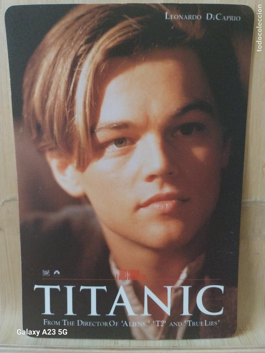 Cine: TITANIC DICAPRIO WINSLET TARJETA PROMOCIONAL TAMA&Ntilde;O POSTAL PLASTICO ******