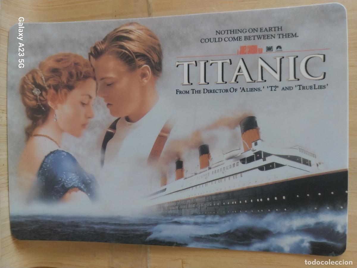 Cine: TITANIC DICAPRIO WINSLET TARJETA PROMOCIONAL TAMA&Ntilde;O POSTAL PLASTICO *****