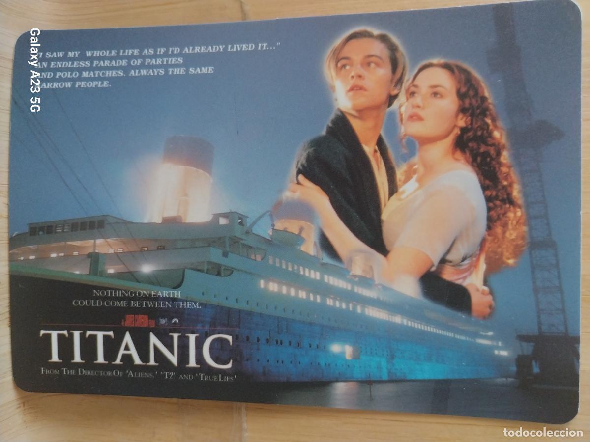 Cine: TITANIC DICAPRIO WINSLET TARJETA PROMOCIONAL TAMA&Ntilde;O POSTAL PLASTICO ****