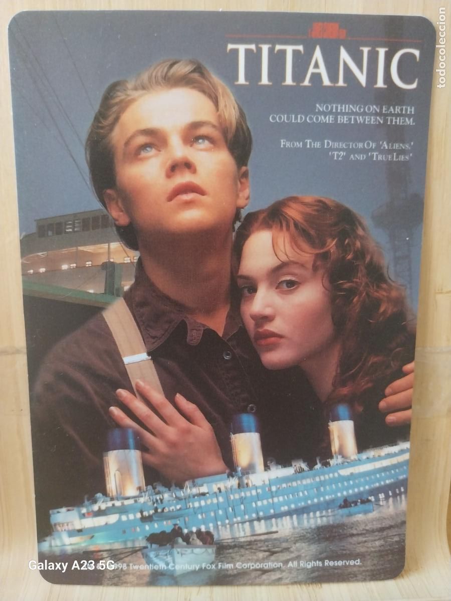 Cine: TITANIC DICAPRIO WINSLET TARJETA PROMOCIONAL TAMA&Ntilde;O POSTAL PLASTICO **