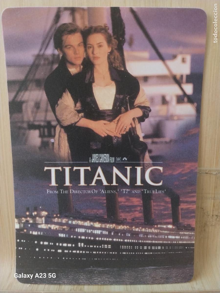 Cine: TITANIC DICAPRIO WINSLET TARJETA PROMOCIONAL TAMA&Ntilde;O POSTAL PLASTICO *