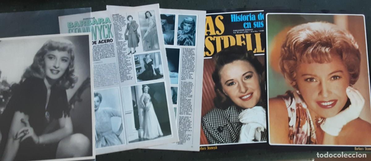 Cine: B&Aacute;RBARA STANWYCK, FICHA CACITEL + 4 RECORTES DE PRENSA .