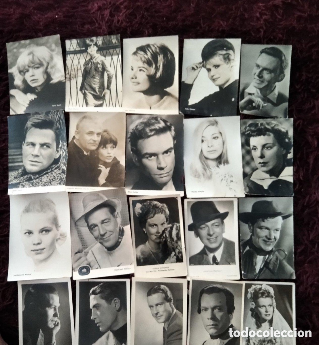 Cine: Lote de 20 Postales Vintage / Retratos de Actores y Actrices (A&ntilde;os 60-70)