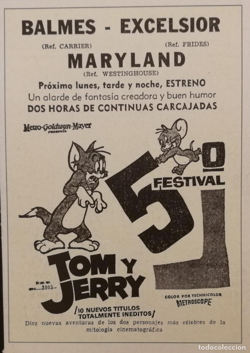 Cine: TARJETA ACARTONADA -9*13- 5&ordm; Festival de - Tom y Jerry - INFANTIL