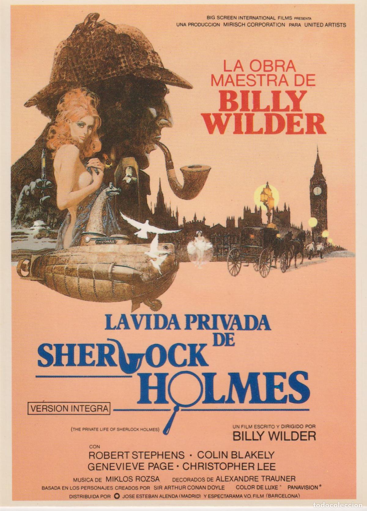 Cine: POSTAL LA VIDA PRIVADA DE SHERLOCK HOLMES &ndash; DIRECTOR: BILLY WILDER &ndash; ACTORES: ROBERT STEPHENS, COLIN