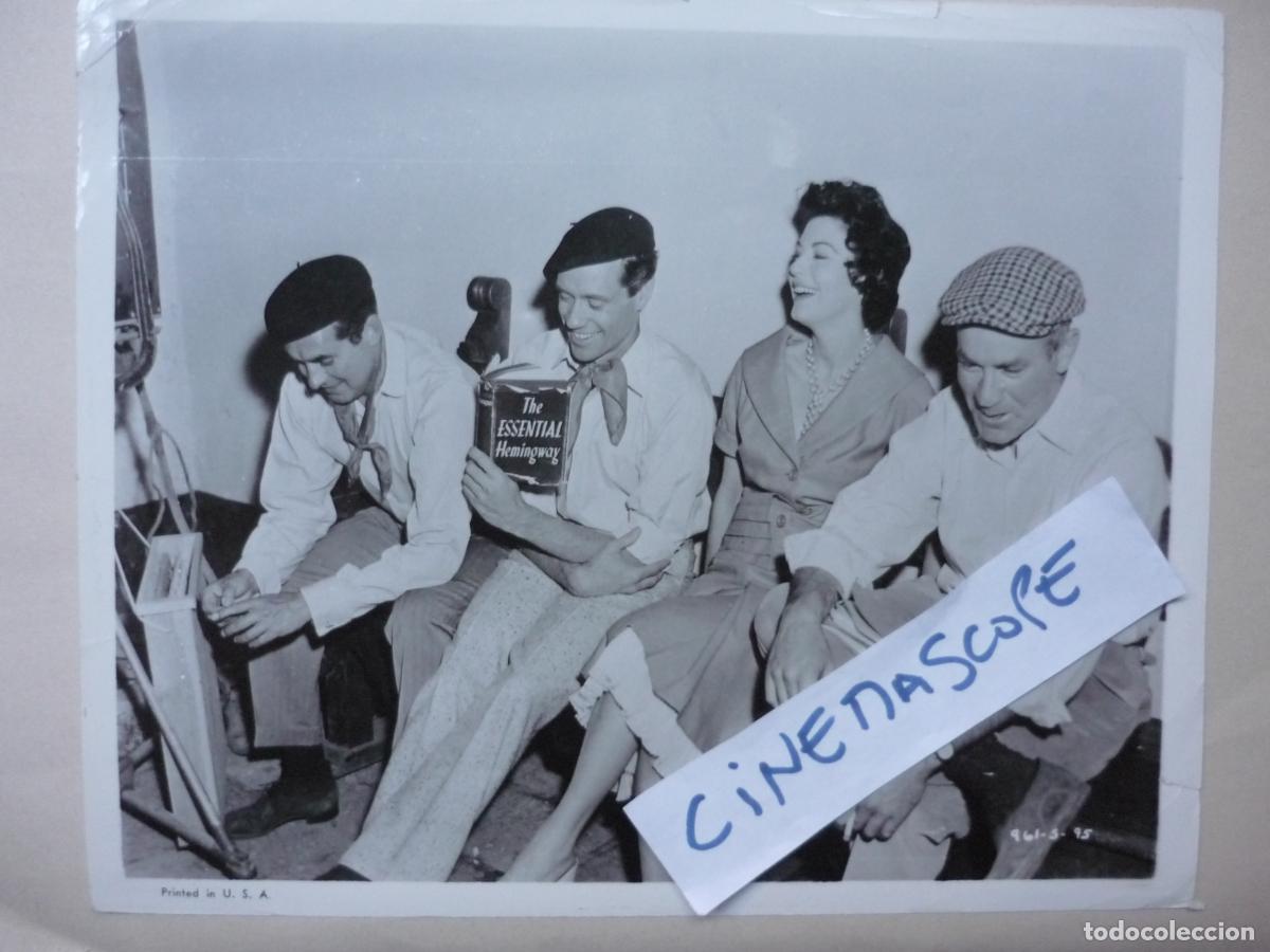 Cine: ava gardner - foto original b/n - mel ferrer tyrone power - descanso rodaje The Sun Also Rises