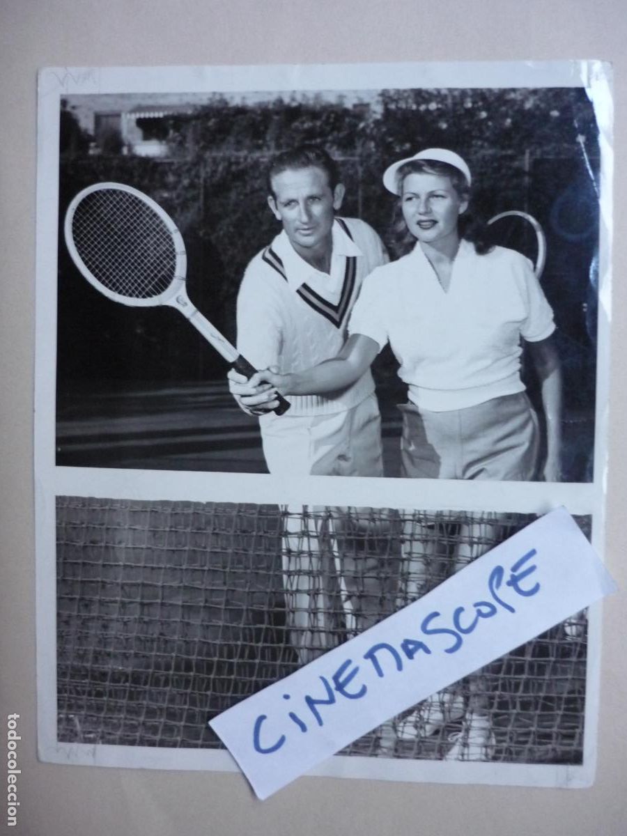 Cine: rita hayworth - foto original b/n - playing tennis